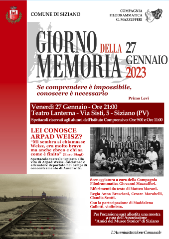 GIORNO DELLA MEMORIA – 27 GENNAIO 2023