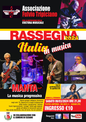 9 MARZO 2024 - RASSEGNA MUSICALE "ITALIA IN MUSICA 2024"