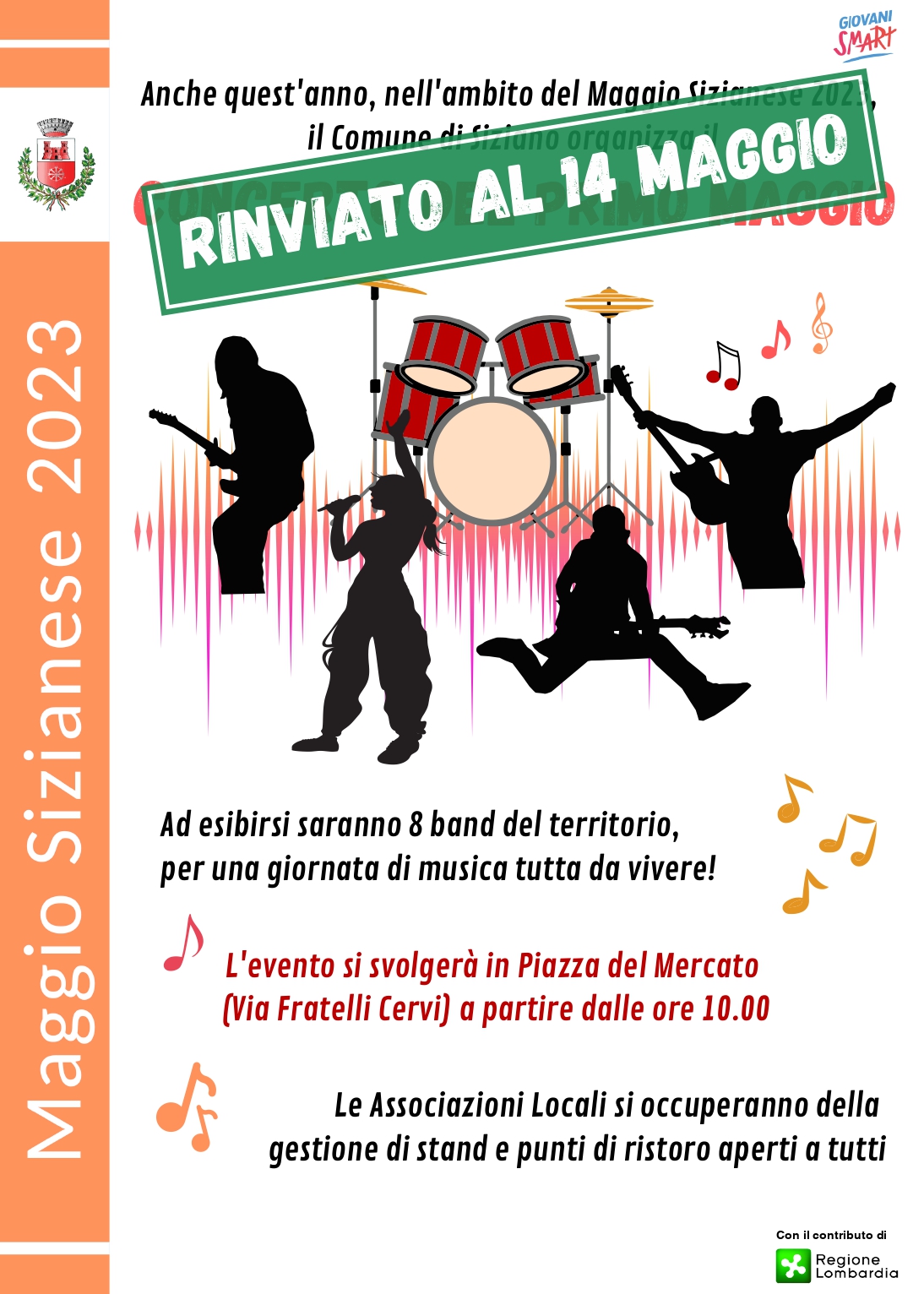 Concerto del primo maggio in piazza del mercato - rinviato causa maltempo al 14 maggio 