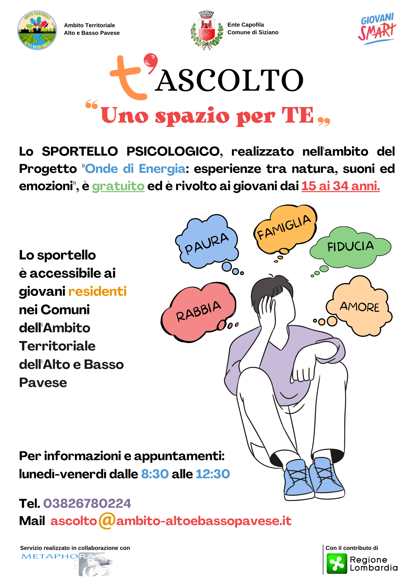 "T'ascolto. Uno spazio per te" - Sportello di supporto psicologico