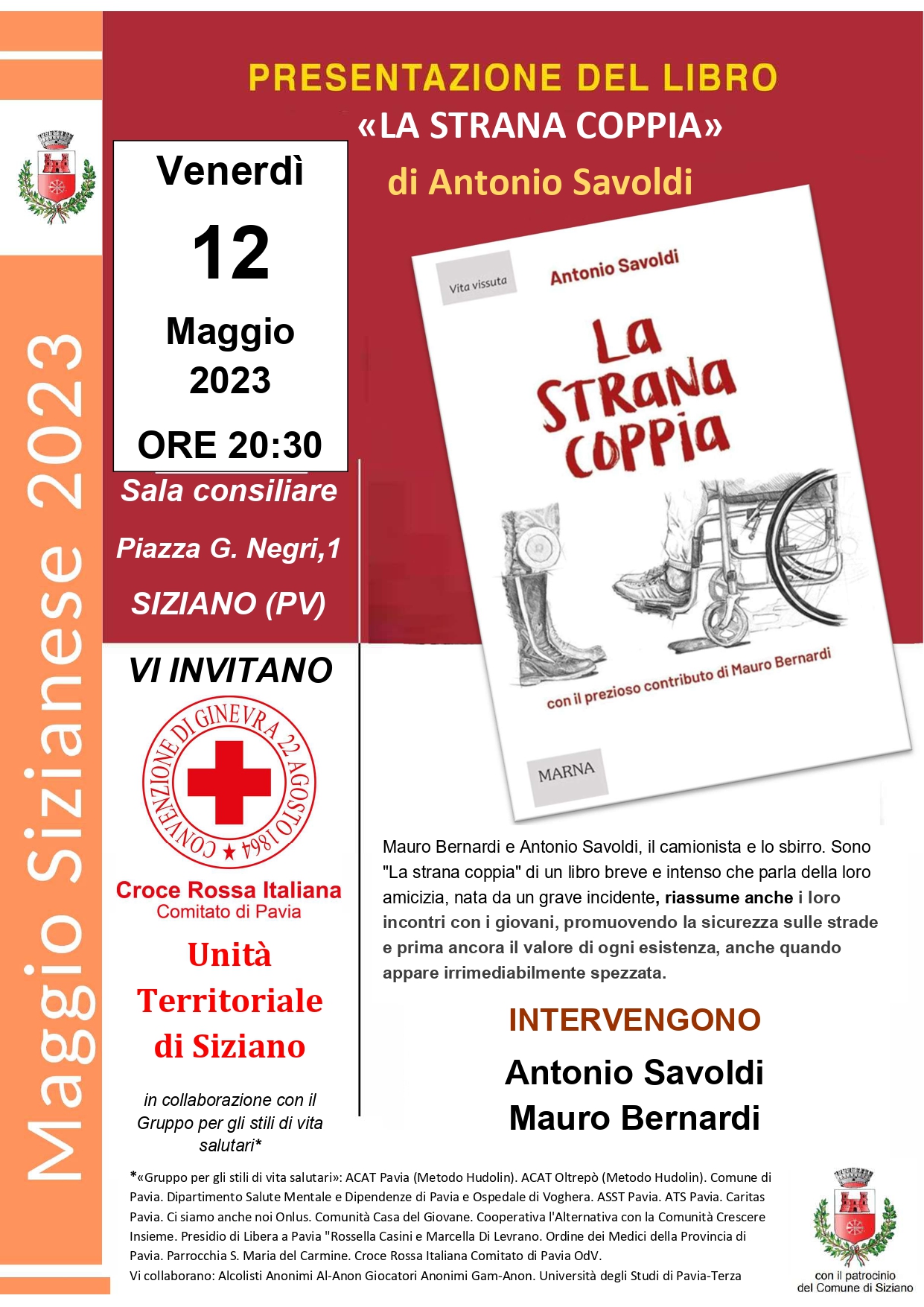 12 maggio - presentazione del libro "la strana coppia" di antonio savoldi