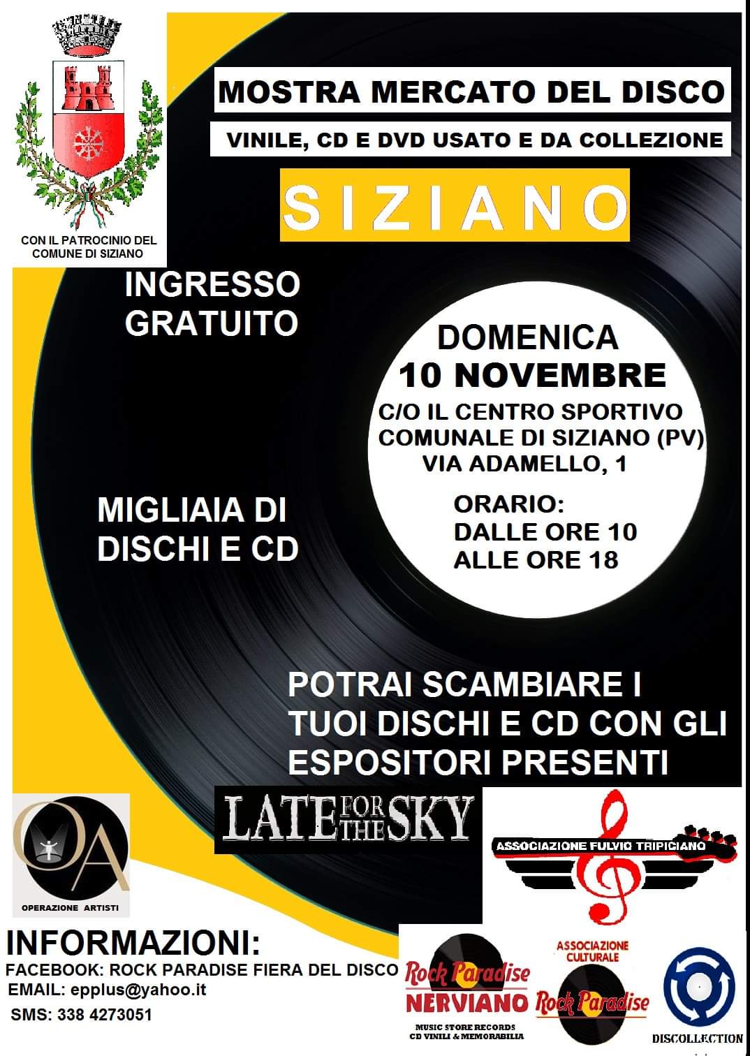 DOMENICA 10 NOVEMBRE - MOSTRA MERCATO DEL DISCO