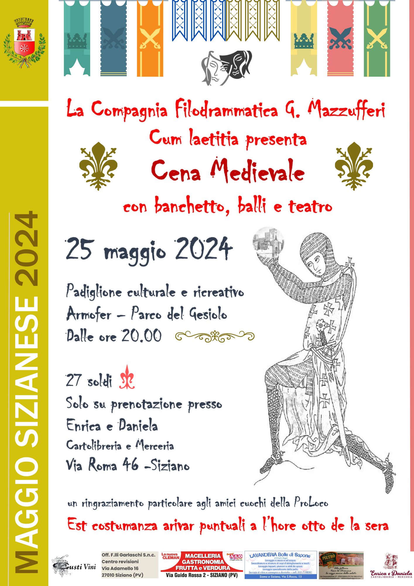 MAGGIO SIZIANESE : CENA MEDIEVALE - SABATO 25 MAGGIO 2024