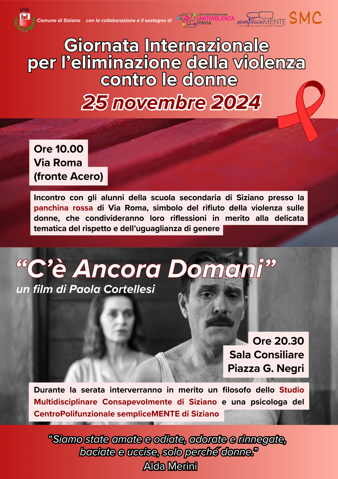 25 NOVEMBRE - GIORNATA INTERNAZIONALE CONTRO LA VIOLENZA SULLE DONNE