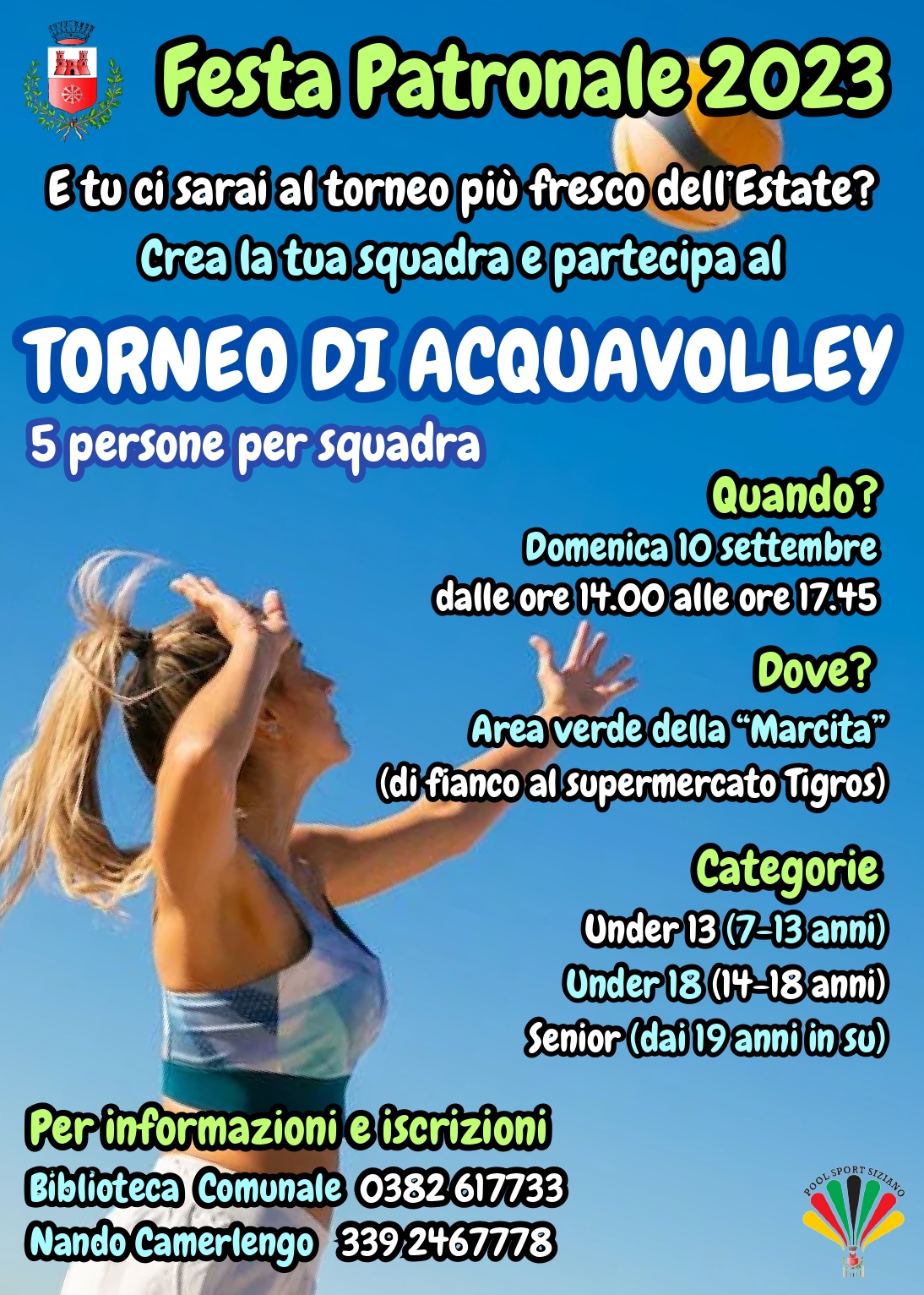 Festa patronale 2023 - domenica 10 settembre torneo di acquavolley 