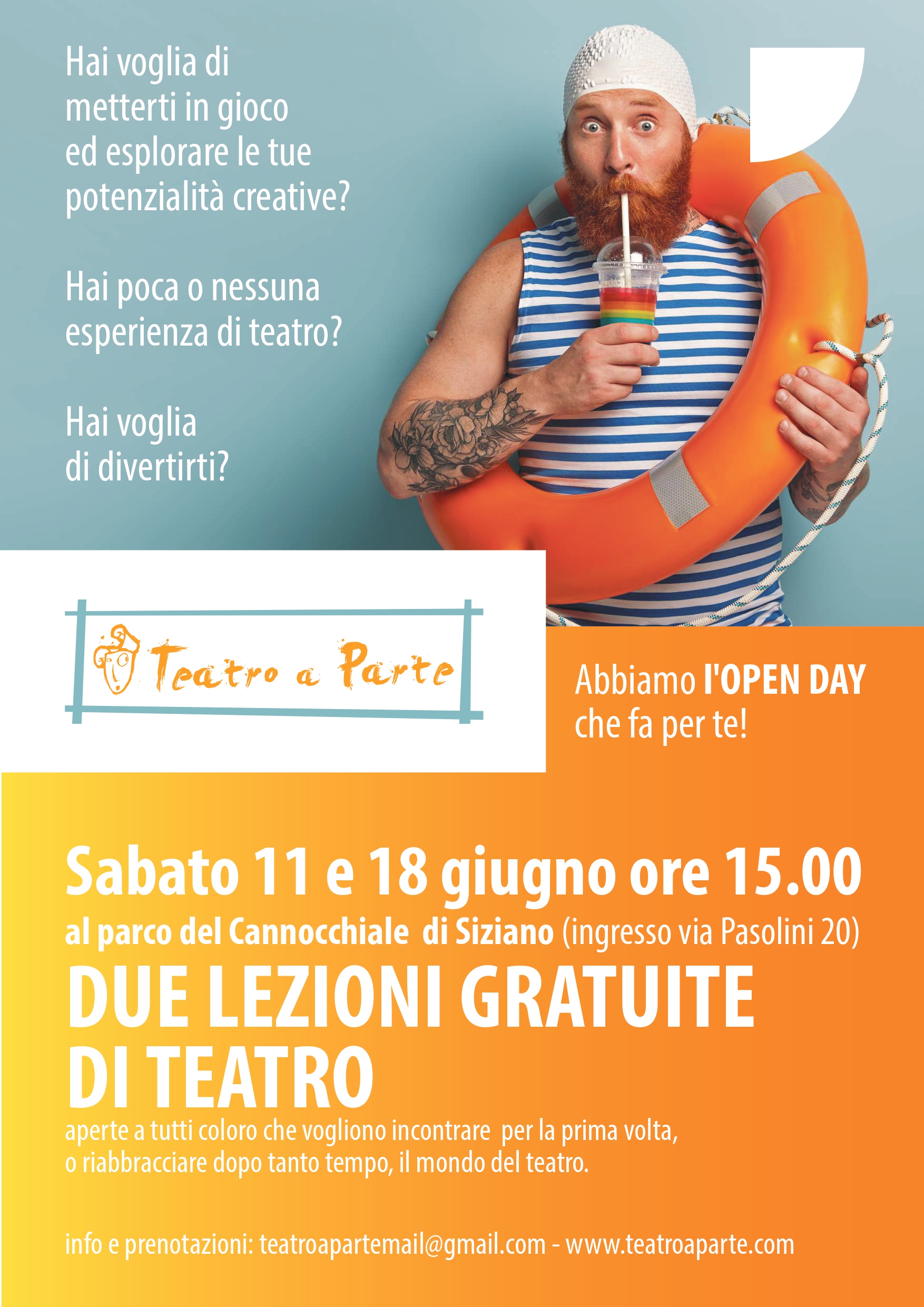 Lezioni gratuite di teatro 11 e 18 giugno 2022