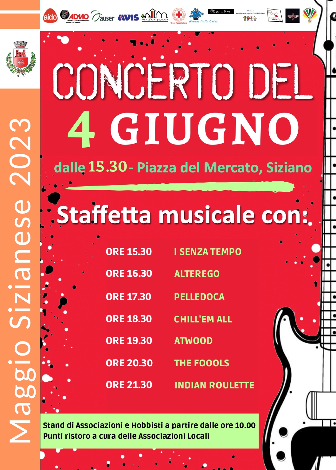 Concerto del 4 giugno in piazza del mercato - maggio sizianese 2023