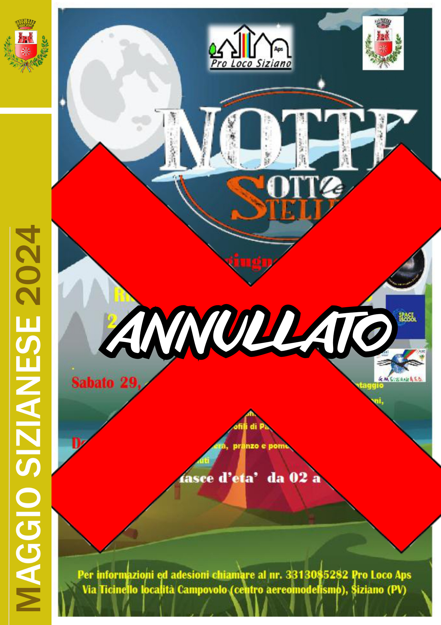 EVENTO ANNULLATO: MAGGIO SIZIANESE 2024 - NOTTE SOTTO LE STELLE