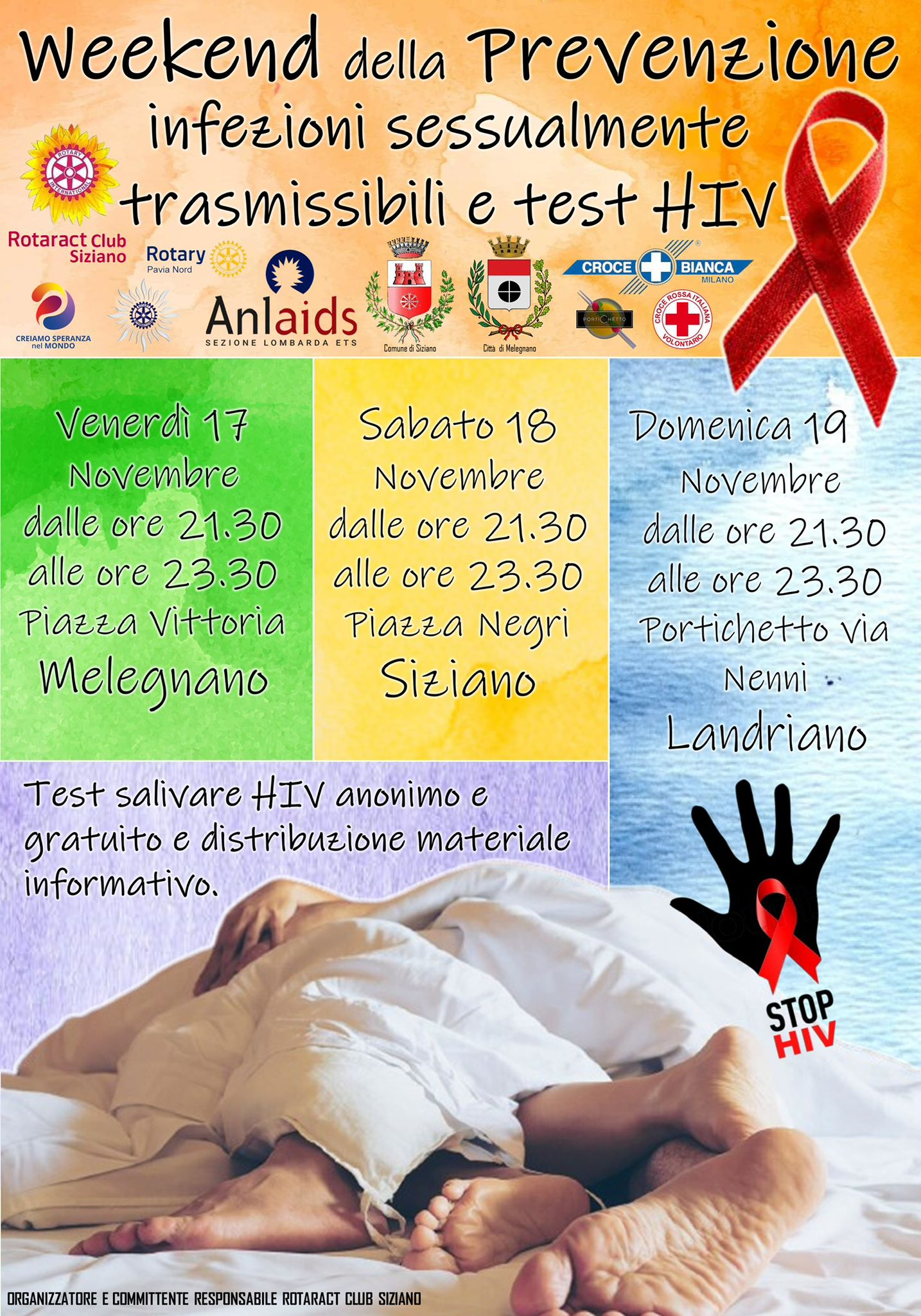 17-18-19 NOVEMBRE - WEEKEND DELLA PREVENZIONE - INFEZIONI SESSUALMENTE TRASMISSIBILI E TEST HIV