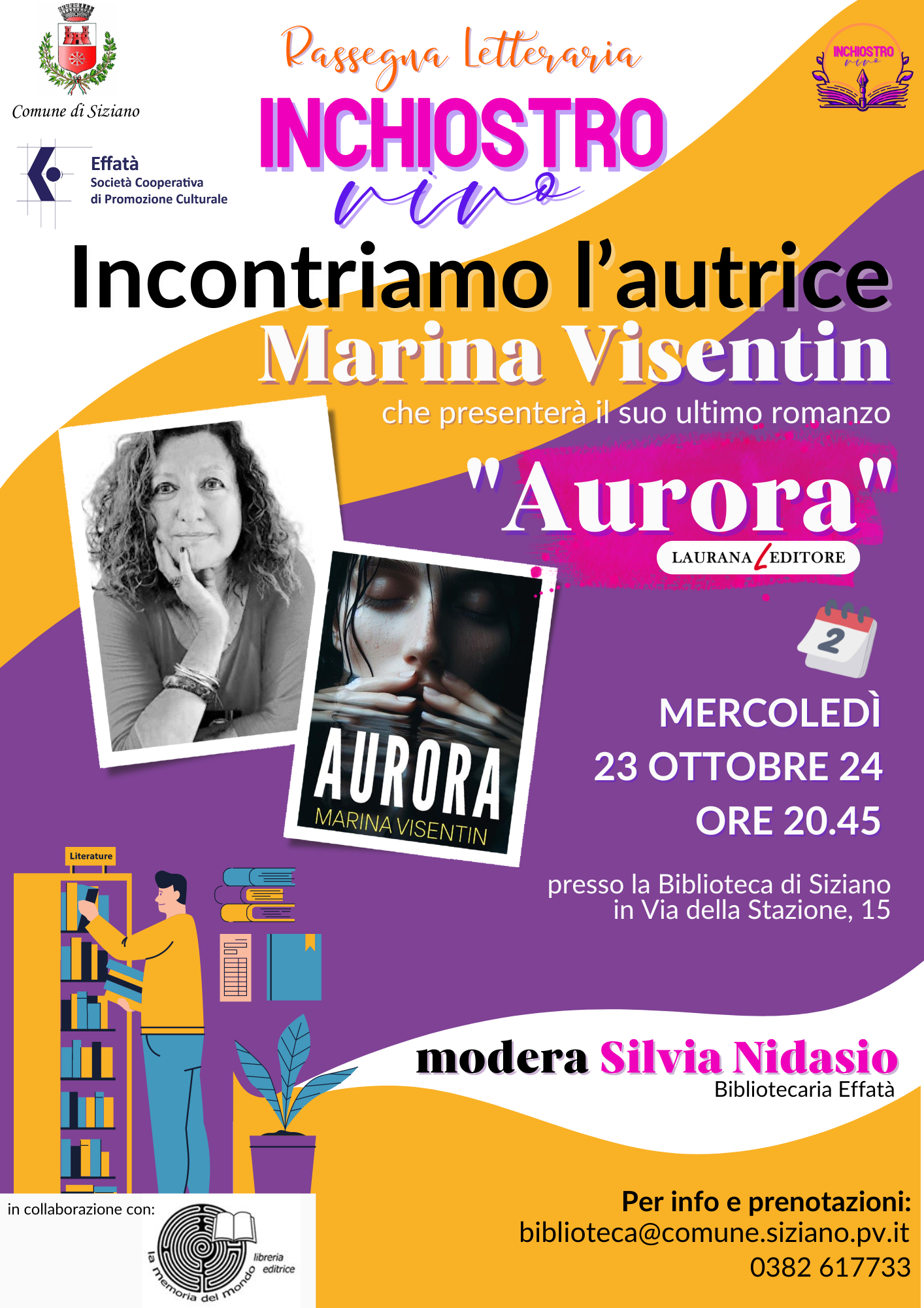 RASSEGNA LETTERARIA "INCHIOSTRO VIVO" - MERCOLEDÌ 23 OTTOBRE 