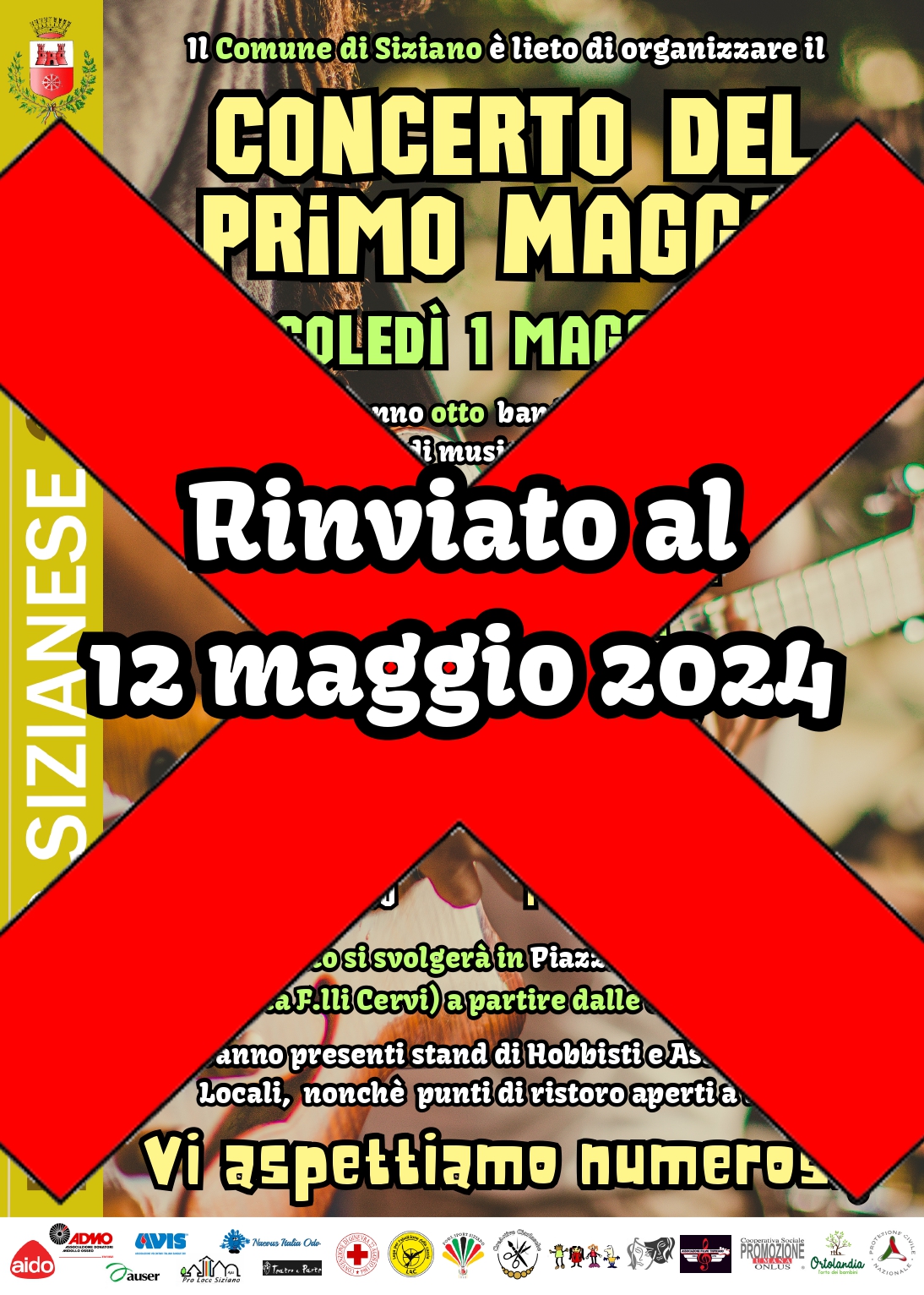 CONCERTO DEL PRIMO MAGGIO IN PIAZZA MERCATO - RINVIATO CAUSA MALTEMPO AL 12 MAGGIO